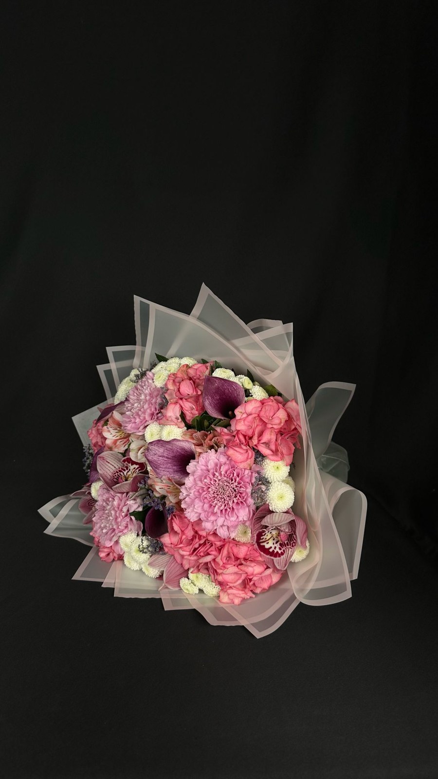 Lavanta Flowers pembe ve mor çiçek buketi